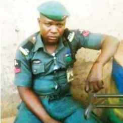  ??  ?? Disgraced: Bara’u Garba before he was dismissed from the police for raping a 14 year-old girl