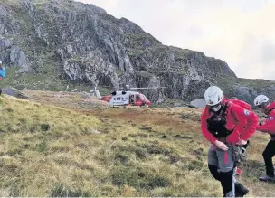  ??  ?? A woman suffered multiple injuries after a fall on Cneifion Arete