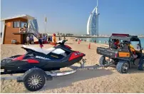  ??  ?? Beaches in Dubai are protected by a team of 85 trained lifeguards and supervisor­s, according to the Dubai Municipali­ty.