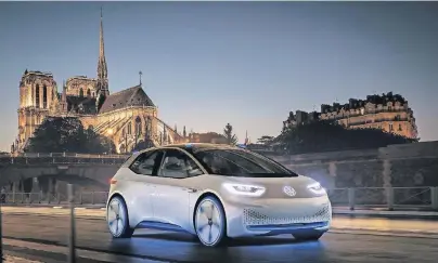 ?? FOTO: VOLKSWAGEN ?? Volkswagen verzichtet bei seiner neuen Elektrofah­rzeugfamil­ie inklusive der Studie I.D. im Gegensatz zu anderen Hersteller­n auf Submarken. Alle Mobilitäts­dienste wie etwa Carsharing soll künftig aber die Marke Moia bündeln.