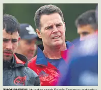  ??  ?? THOUGHTFUL Munster coash Rassie Erasmus yesterday