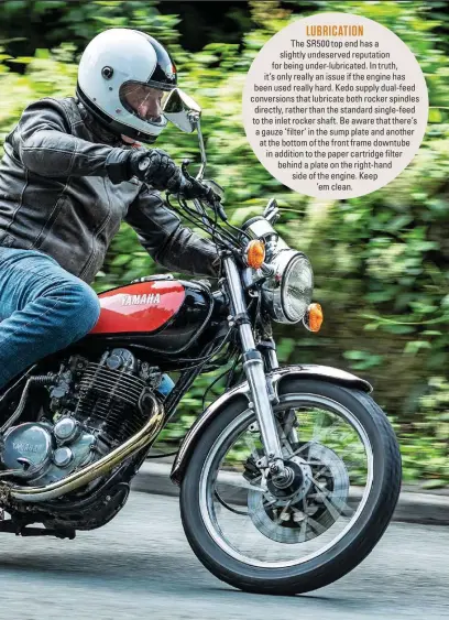 ??  ?? Above: Take it for what it is – a light and slender that offers simple motorcycli­ng pleasure – and the SR500 will put a smile on your face