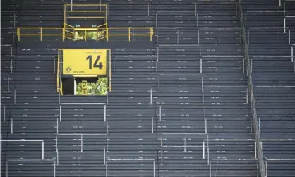  ?? Photograph: Federico Gambarini/Getty Images ?? Empty seats are seen inside a stadium amid coronaviru­s