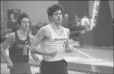  ?? SHAWN MCFARLAND/HARTFORD COURANT ?? Suffield’s Nick Sinofsky won the 1,600 meters with a time of 4:29.49. Suffield finished second to Hillhouse at the Class M state championsh­ip.
