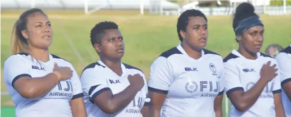  ?? Photo: FRU Media ?? Fiji Airways Fijiana XV captain Lailanie Burnes (left), during the Women’s Rugby World Cup qualifier at Churchill Park, Lautoka.