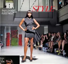  ??  ?? Naomi Campbell in Zenchi at Digital Fashion Week