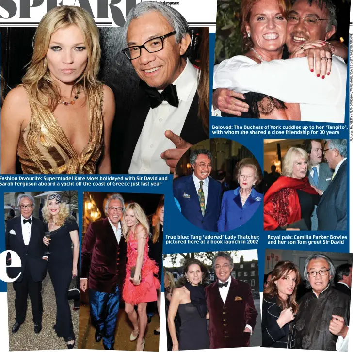  ??  ?? High rollers: Partying with Jerry Hall in London in 2013 Flamboyant style: Cosying up to actress Sienna Miller Soulmates: With second wife Lucy. They met through an aide to Sir Philip Green Sir’s soiree: At a 2008 party to celebrate his knighthood with...