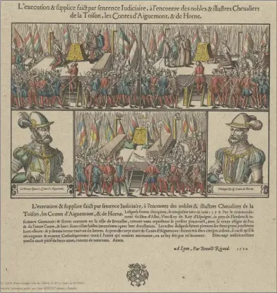  ??  ?? EJECUCIÓN DE LOS
CONDES DE EGMONT Y HORNE. GRABADO FRANCÉS PUBLICADO VARIOS DECENIOS DESPUÉS DE LOS HECHOS.