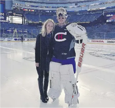  ?? JENNY SCRIVENS ?? Montreal Canadiens goaltender Ben Scrivens and his wife Jenny, a netminder
with the New York Riveters of the National Women’s Hockey League.
