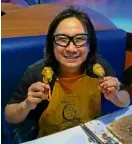  ?? —POCHOLO CONCEPCION ?? Chef Laudico at the opening of Blue Posts Boiling Crabs & Shrimps