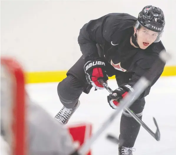  ?? — THE CANADIAN PRESS ?? Cranbrook’s Bowen Byram has been working hard in the gym during the lockdown to build strength and speed for his eventual return to the ice, whether that’s with the Colorado Avalanche this summer or fall, or back with the Vancouver Giants for a final WHL season.