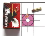  ??  ?? CZ 457: Five shots using American Eagle ammunition measured 8.39mm c-c.