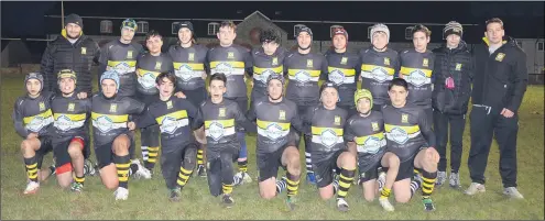  ?? (Pic: John Ahern) ?? Italian visitors (Amatori Union Rugby Milano) who took on Fermoy in an underage friendly played in The Showground­s last Thursday evening.