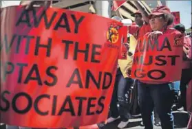  ??  ?? Strike down: Cosatu says about 100 000 workers nationwide took part in the marches, but others put the figure at 20 000. Photo: Delwyn Verasamy