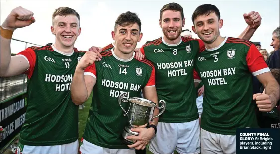  ?? ?? COUNTY FINAL GLORY: St Brigids players, including Brian Stack, right