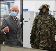  ??  ?? Prince Charles visits a supplier of protective, medical and defence equipment, BCB Internatio­nal, in Cardiff