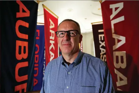  ?? ASSOCIATED PRESS ?? IN THIS MAY 23, 2016, FILE PHOTO,
Southeaste­rn Conference commission­er Greg Sankey poses in Birmingham, Ala.