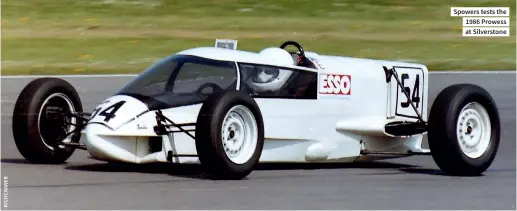  ??  ?? Spowers tests the 1986 Prowess at Silverston­e