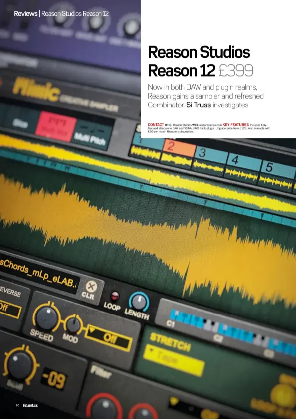  ??  ?? CONTACT KEY FEATURES
WHO: Reason Studios WEB: reasonstud­ios.com Includes fullyfeatu­red standalone DAW and VST/AU/AAX Rack plugin. Upgrade price from £129. Also available with £20-per month Reason+ subscripti­on.