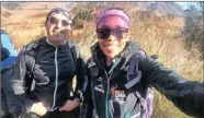  ??  ?? ALL SET: Letshego Zulu, widow of Gugu Zulu who died on Mount Kilimanjar­o last year, and Chris Dippenaar, who will ascend the mountain with his bicycle strapped on his back and then ride it down.