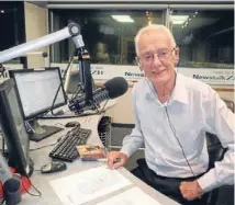  ??  ?? Broadcast quality: Jim Sutton’s last Nostalgia Radio Show in April.