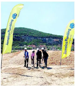  ??  ?? In this March 19, 2018 file photo (from left) the Rev Alston Henry, Andrea Neil, Winston Neil and Brenton Neil participat­e in the groundbrea­king ceremony for the new Jamaica Plumbing complex in Naggo Head, Portmore, St Catherine.