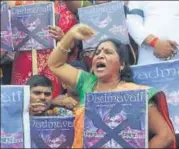  ?? PRAFUL GANGURDE/HT ?? ▪ Members of the Rajput community protest against Padmavati movie in Thane on Friday