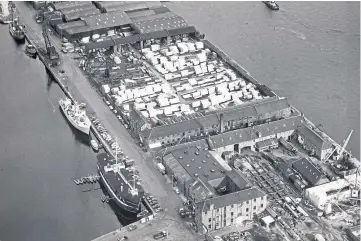  ??  ?? An aerial view of Victoria Dock, Dundee. Read more in the column above.