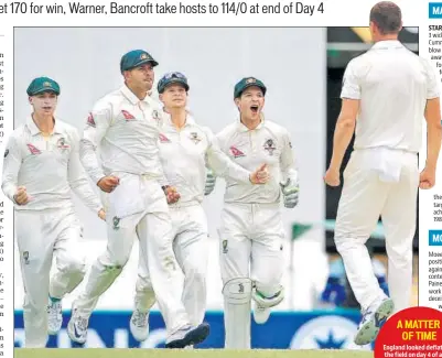  ?? REUTERS ?? ▪ Josh Hazlewood took England skipper Joe Root’s wicket to put Australia in control at the Gabba on Sunday.