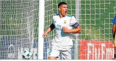  ?? E. S. ?? Zabarte festeja un gol con el Real Madrid Castilla.