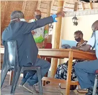  ??  ?? IN COURT:
An animated Bathusi giving testimony