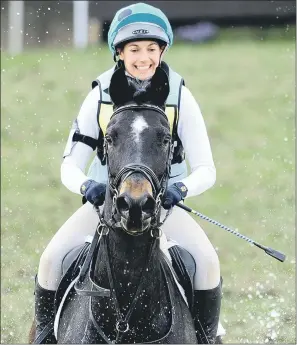  ?? PICTURE: JAMES HARDISTY. ?? MOVING ON UP: Lucinda Stephenson, on board Coniston Nadal, got her eventing season off to a perfect start by winning the BE100 class at the inaugural spring Askham Bryan Horse Trials.