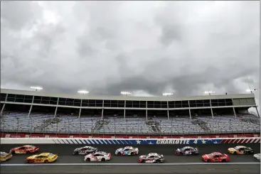  ?? GERRY BROOME - AP ?? Dark clouds fill the sky during the NASCAR Cup Series auto race at Charlotte Motor Speedway Sunday, May 24, 2020, in Concord, N.C.