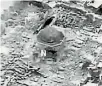  ?? PHOTO: REUTERS ?? An image taken from a drone video shows a closeup of the destroyed Grand al-Nuri Mosque.