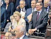  ??  ?? Dominic Grieve watches the debate in the House of Lords yesterday