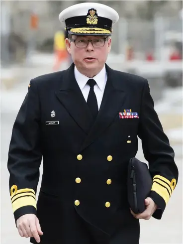  ?? SEan KilPatricK/thE canadian PrESS ?? Vice-Admiral Mark Norman’s lawyers are challengin­g privilege claims on several memos.