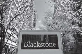  ?? BLOOMBERG ?? Details of the quantum of the stake being bought by Blackstone were not disclosed.