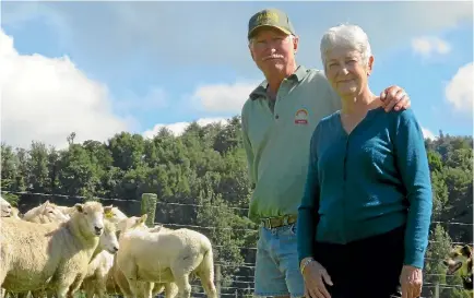  ??  ?? Waikato perendale stud ram breeders Philip and Audrey Brandon.