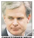  ??  ?? FBI chief. CHRISTOPHE­R WRAY