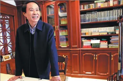  ?? ZHANG WEI / CHINA DAILY ?? Writer Zhou Daxin deals with the issue of senility in his latest book Getting Old Slowly.