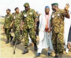  ??  ?? Brigadier General CG Musa conducting the minister, Chief of Army Staff, and other officials round the ranch