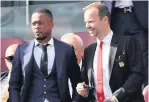  ??  ?? Patrice Evra and Ed Woodward
