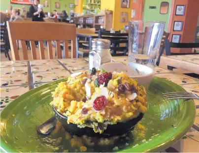  ?? JACKIE JADRNAK/FOR THE JOURNAL ?? The stuffed acorn squash at Annapurna’s is delicious.