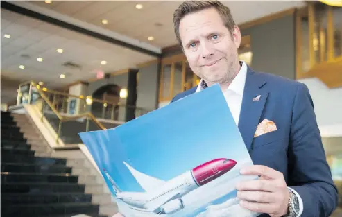  ?? RYAN REMIORZ / THE CANADIAN PRESS ?? Norwegian Air Shuttle ASA chief commercial officer Thomas Ramdahl is thrilled the airline is entering Canada.