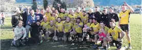  ?? PHOTO: SEAN NUGENT ?? Happy times . . . The Upper Clutha side after winning the Central Otago banner last year.