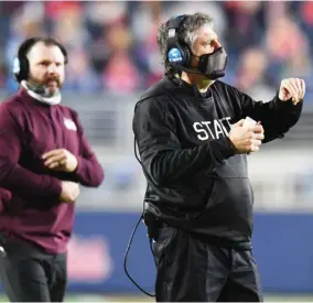  ??  ?? Mike Leach’s Mississipp­i State football team has two home games scheduled for this month with Auburn on December 12 and Missouri on December 19. (Photo by Bruce Newman, SDN file)