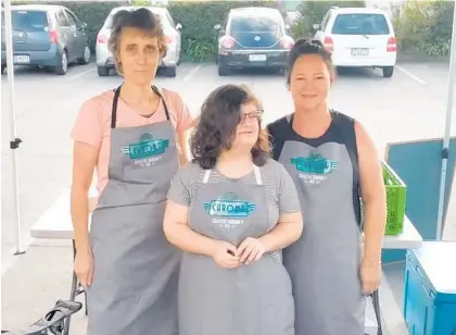  ??  ?? Nathalie Thomas (left) helped set up the Chrome Collective with Ruby (centre) and her mum, Shelley Robinson.