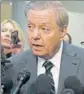  ?? AFP ?? ■ Lindsey Graham speaks to the media after the briefing.