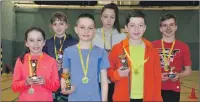  ??  ?? The under 11, 13 and 15 winners: Mia Campbell, Amy Gibson, Edie Elliot, George Pagan, Finlay MacLean and Fraser Inglis.