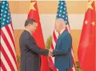  ?? FOTO: REUTERS ?? Los presidente­s Joe Biden y Xi Jinping se reunieron al margen de la Cumbre del G20.
